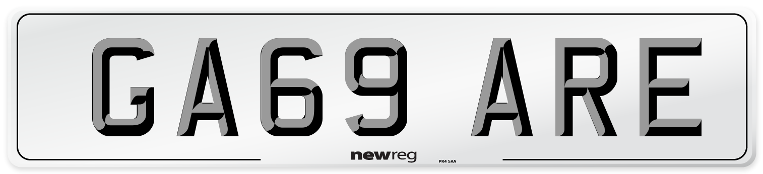 GA69 ARE Number Plate from New Reg